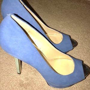 Enzo Angiolini Sky Blue Suede Stiletto Heel